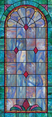stained glass cross church window
