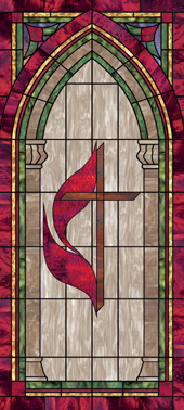 church window film cling cross design