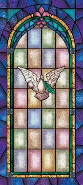 Decorative stained glass church window film coverings designs IN16