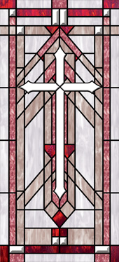 Decorative church window film clings cross design