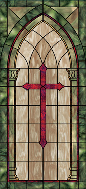Decorative stained glass church window art film design
