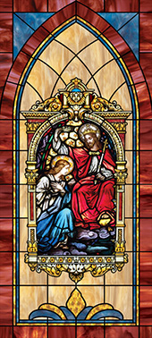 Decorative church stained glass window deluxe medallion film appliqué design IN-10