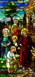 The Holy Family stained glass window film