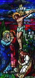 Crucifixion of Jesus stained glass window film design
