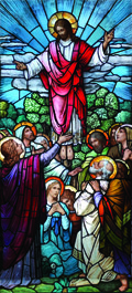 Ascension of Jesus stained glass window film design