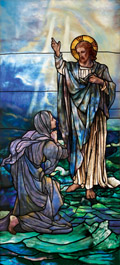 Salvation of Jesus stained glass window film design