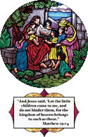 jesus and the children decorative window film medallion