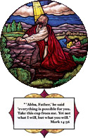 Jesus and Gethsemane stained glass scene