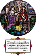 Life of Jesus stained glass decorative medallion film