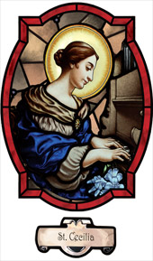 decorative window film saint Cecilia design