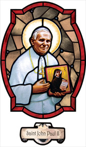 decorative stained glass window film saint John Paul II