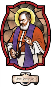 decorative window film saint Padre Pio design