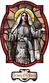 decorative stained glass window film religious medallion design