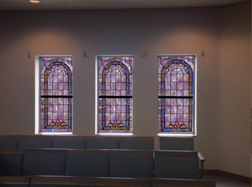 church window film in church setting